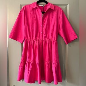 Stradivarius pink shirt dress.